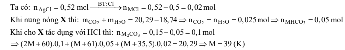 hinh-anh-hon-hop-x-gom-m2co3-mhco3-va-mcl-voi-m-la-kim-loai-kiem-nung-nong-2029-gam-hon-hop-x-sau-khi-phan-ung-xay-ra-hoan-toan-thay-con-lai-1874-gam-chat-ran-cung-dem-2029-gam-hon-hop-x-tren-tac-dung-het-voi-500-ml-dung-dich-hcl-1m-thi-thoat-ra-336-lit-khi-dktc-va-thu-duoc-dung-dich-y-cho-y-tac-dung-voi-dung-dich-agno3-du-thi-thu-duoc-7462-gam-ket-tua-kim-loai-m-la-3671-0